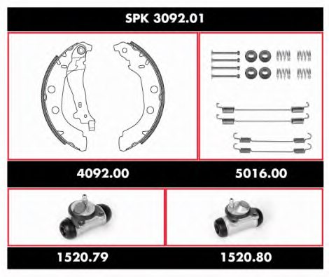REMSA SPK 3092.01 Brake Set, drum brakes